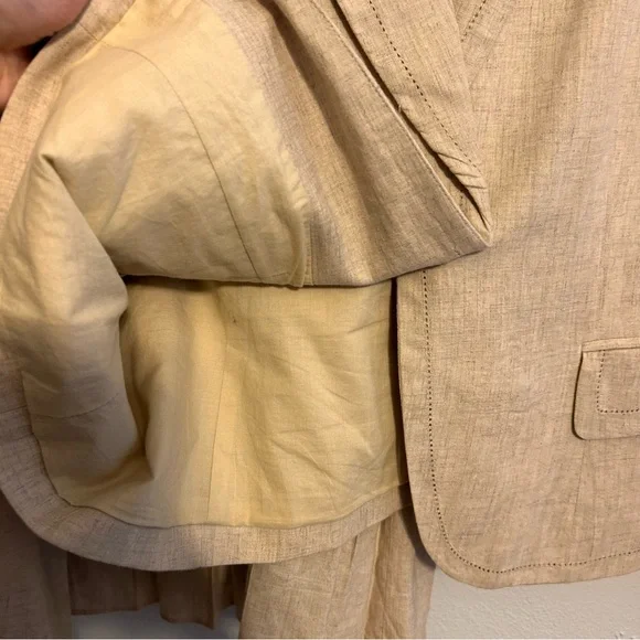 Vintage Apostrophe Linen Blend Skirt Suit Size 16 - Picture 4 of 11